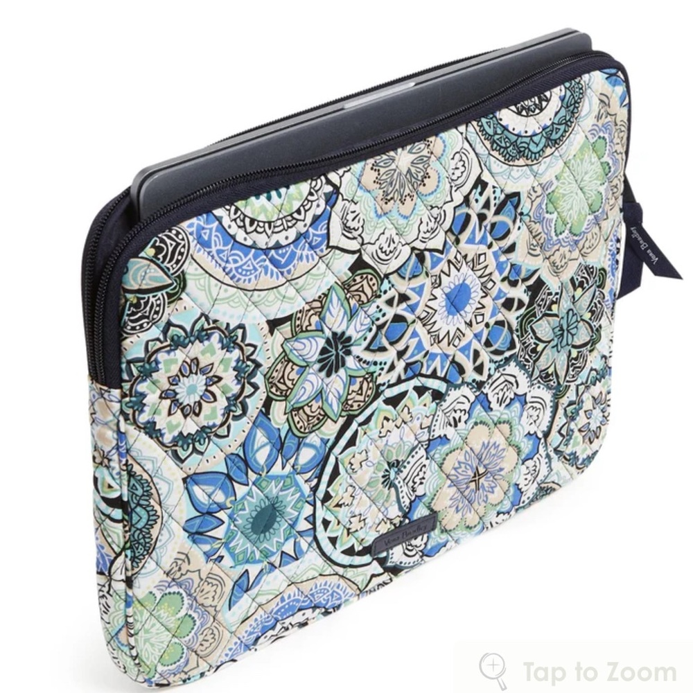 Vera Bradley essentials laptop sleeve in sketched medallion NWT